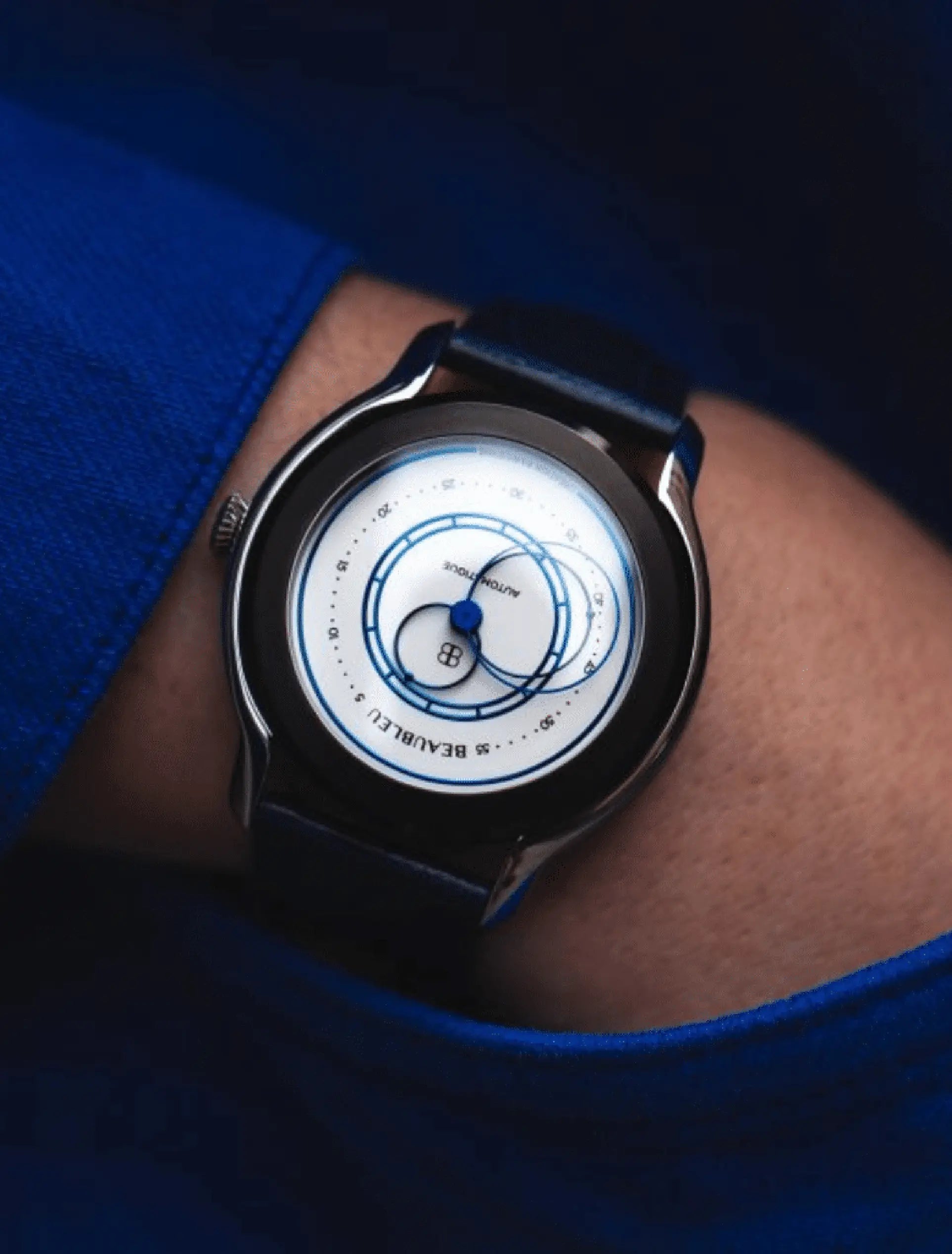 Beaubleu union au poignet avec veste bleue