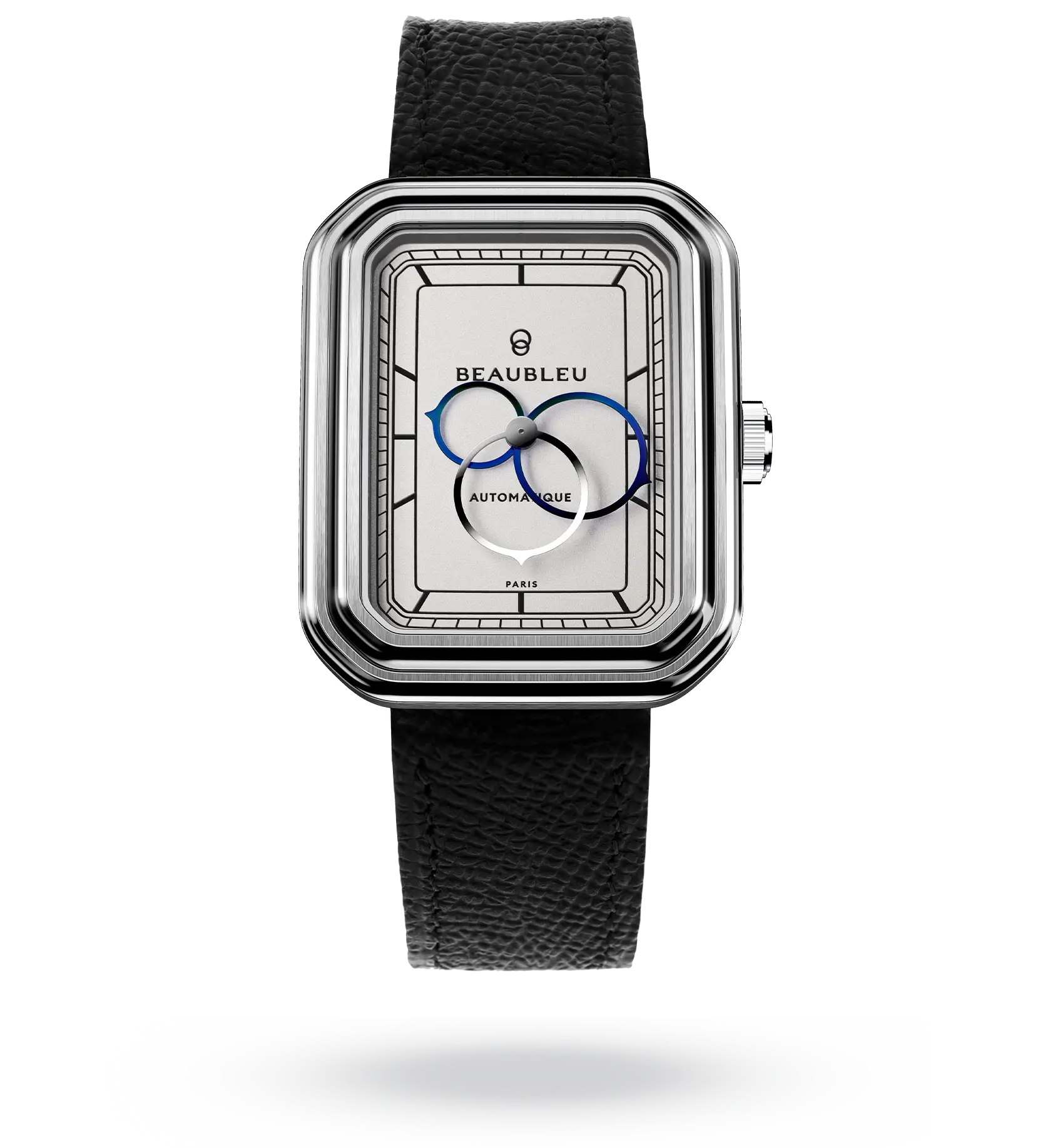 #couleur_Bracelet en cuir - Noir Grainé #color_Leather strap - Grained Black