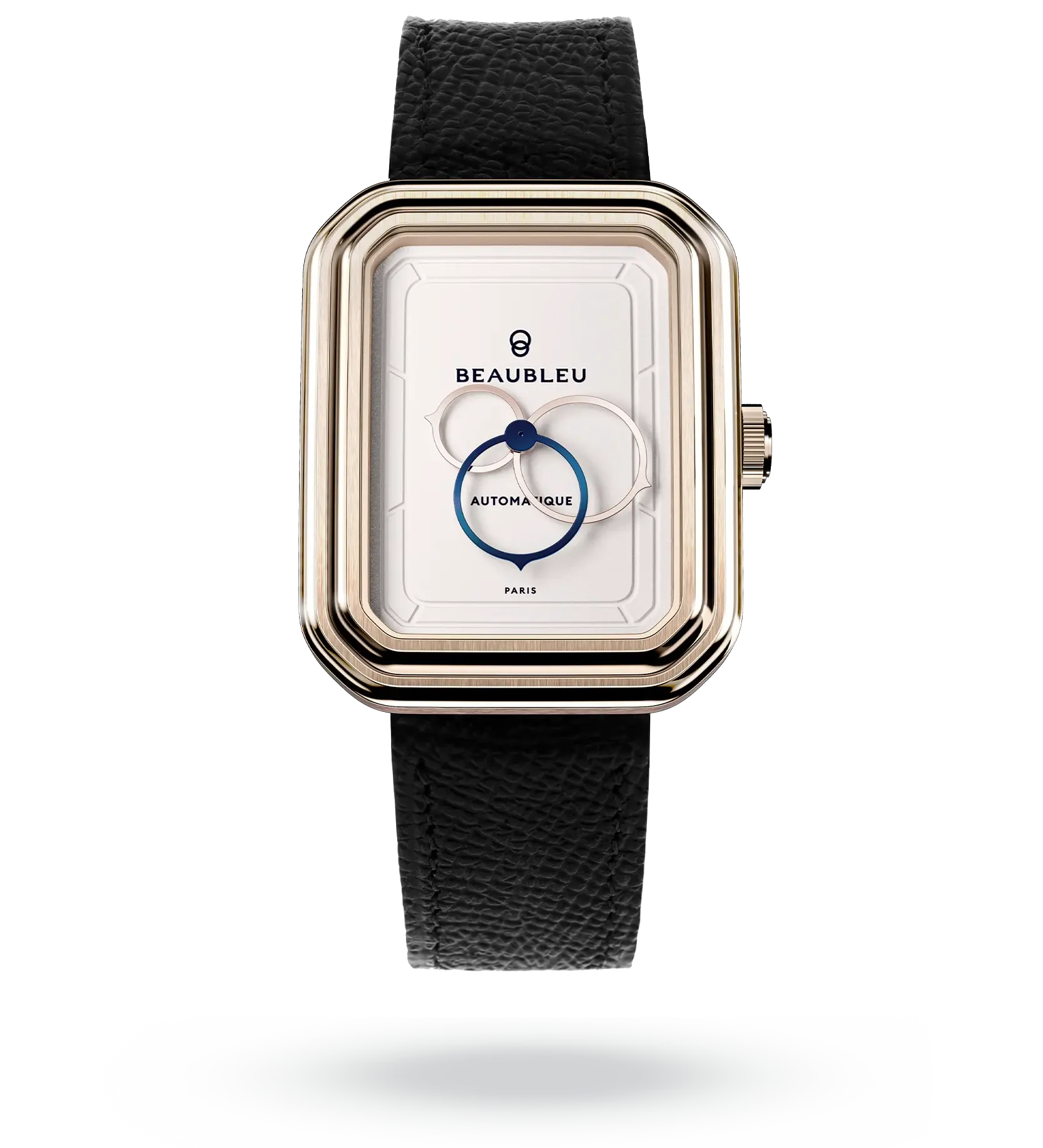 #couleur_Bracelet en cuir - Noir Grainé #color_Leather strap - Grained Black