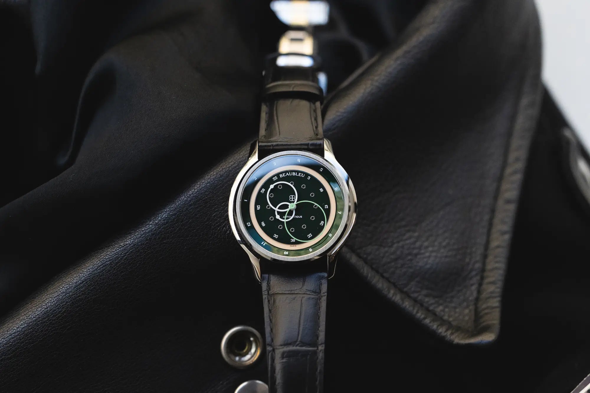 Montre beaubleu GMT vert sur perfecto