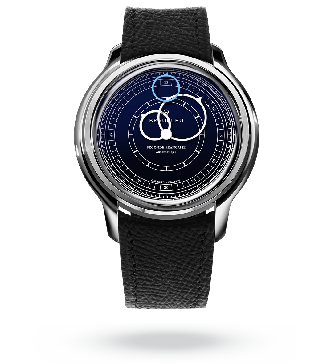 #couleur_Bracelet en cuir - Noir Grainé #color_Leather strap - Grained Black