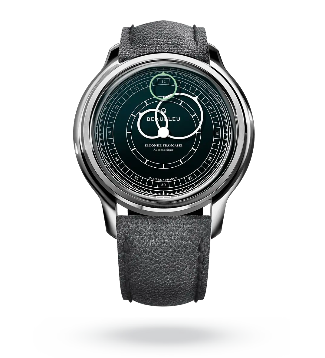 #couleur_Bracelet en cuir - Gris Grainé #color_Leather strap - Grained Gray