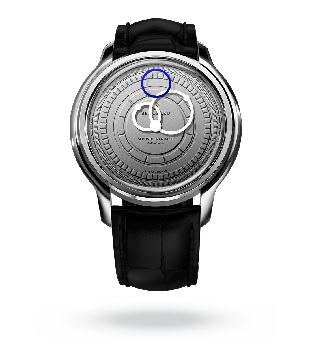 #couleur_Bracelet en cuir - Noir Caïman #color_Leather strap - Caiman Black