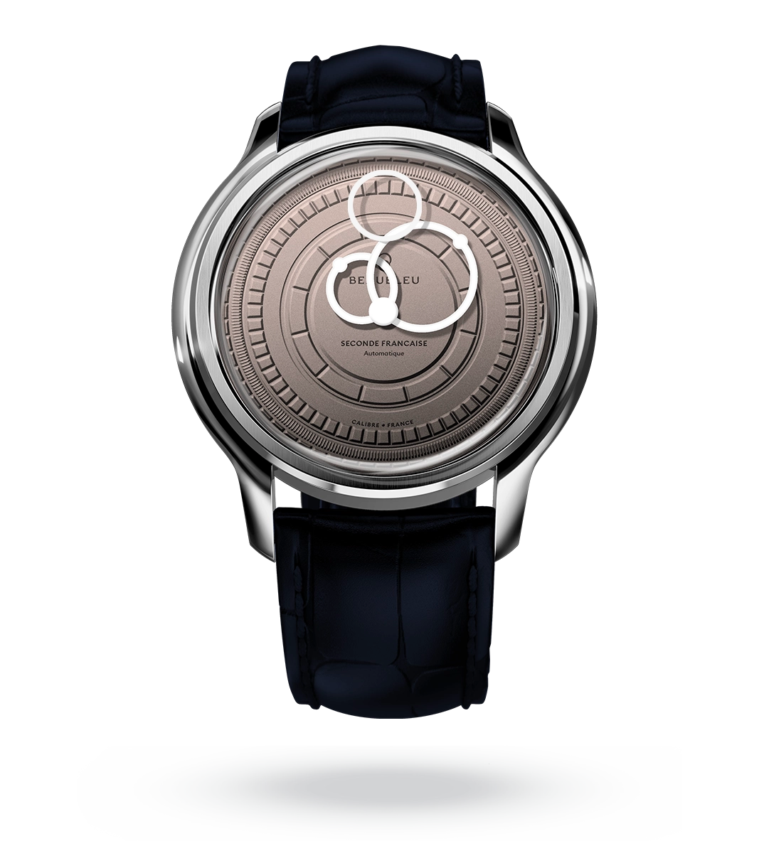 #couleur_Bracelet en cuir - Bleu Caïman #color_Leather strap - Caiman Blue