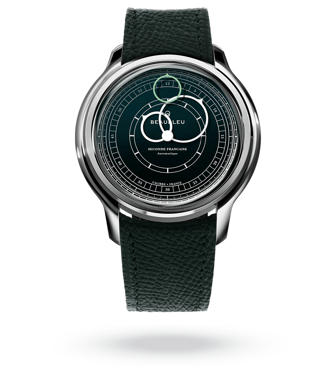 #couleur_Bracelet en cuir - Vert Grainé #color_Leather strap - Grained Green