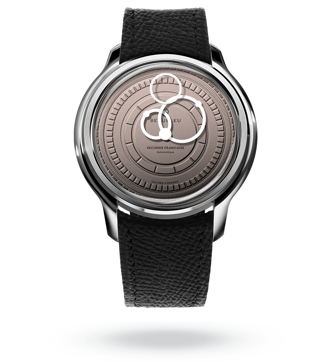 #couleur_Bracelet en cuir - Noir Grainé #color_Leather strap - Grained Black