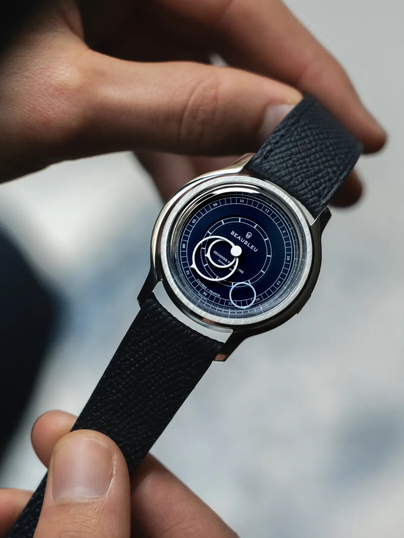 Montre Seconde Française Bleu mains