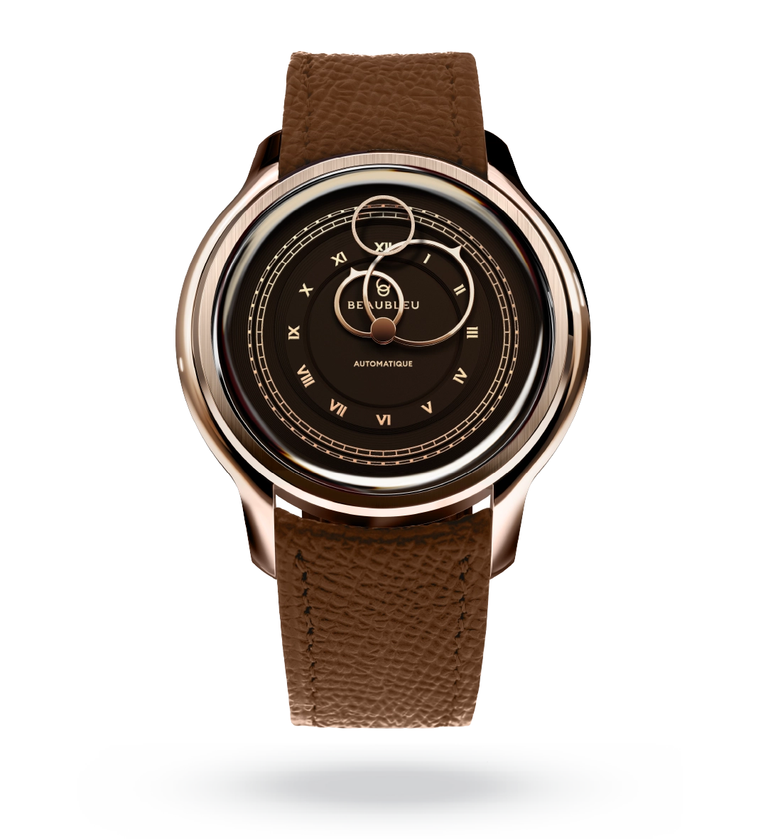 #couleur_Bracelet en cuir - Cognac Grainé #color_Leather strap - Grained Cognac