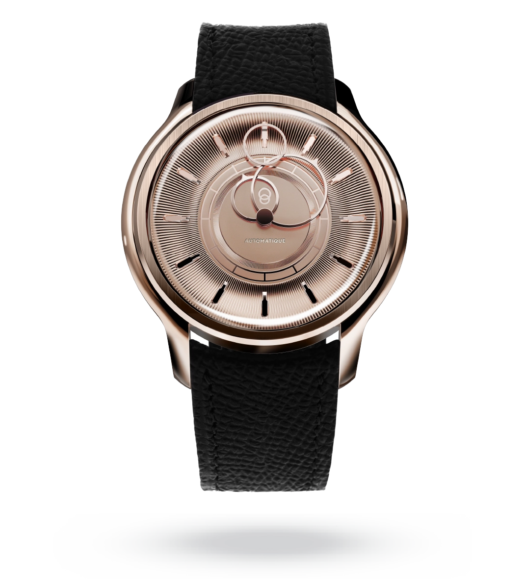 #couleur_Bracelet en cuir - Noir Grainé #color_Leather strap - Grained Black