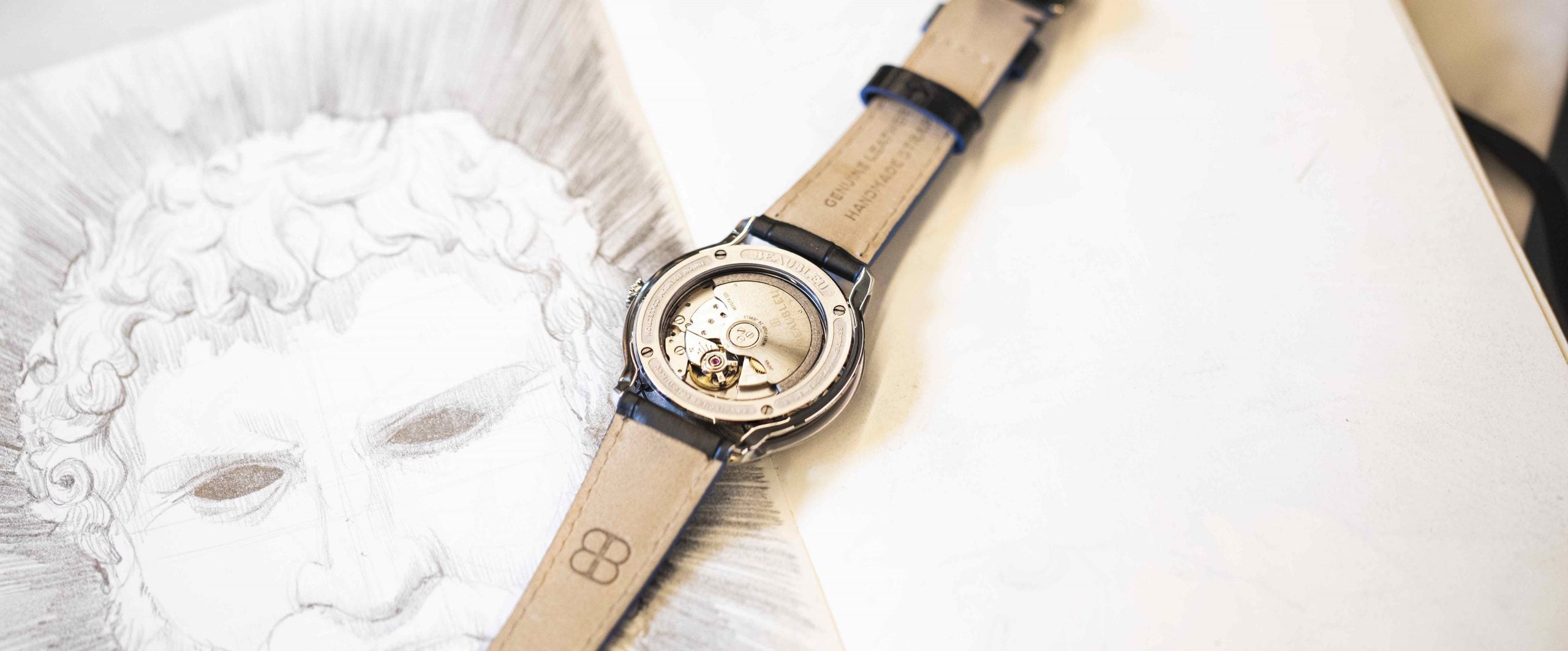 Beaubleu collection union montre automatique aux aiguilles rondes brio fond de boite avec mouvement Miyota 9015