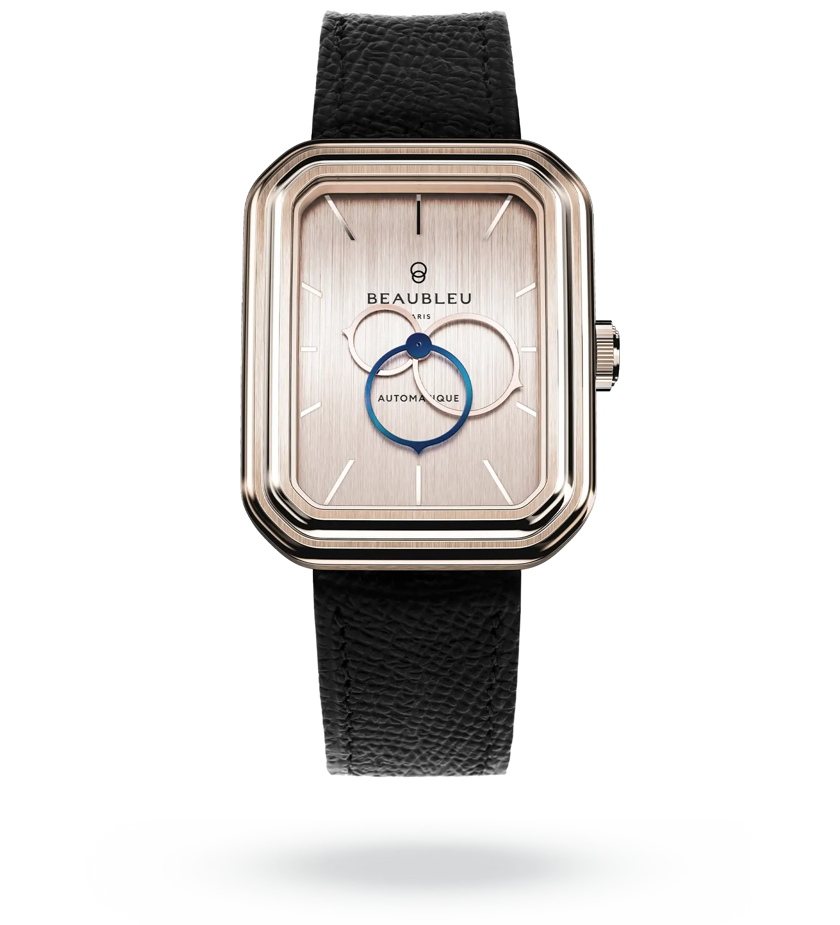 #couleur_Bracelet en cuir - Noir Grainé #color_Leather strap - Grained Black