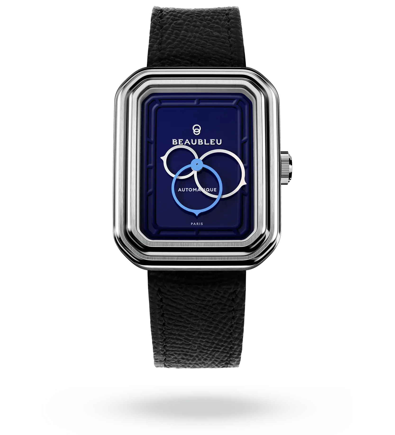 #couleur_Bracelet en cuir - Noir Grainé #color_Leather strap - Grained Black