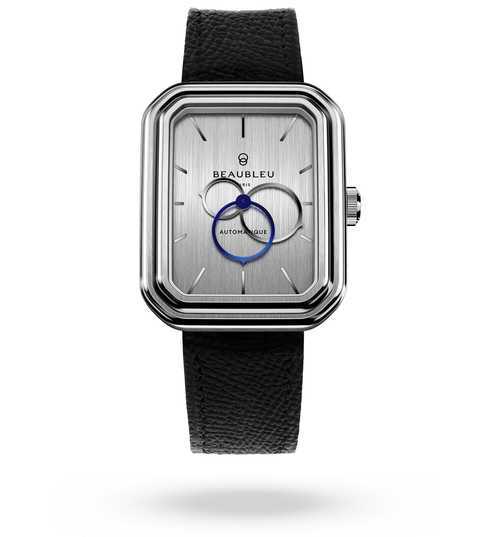 #couleur_Bracelet en cuir - Noir Grainé #color_Leather strap - Grained Black