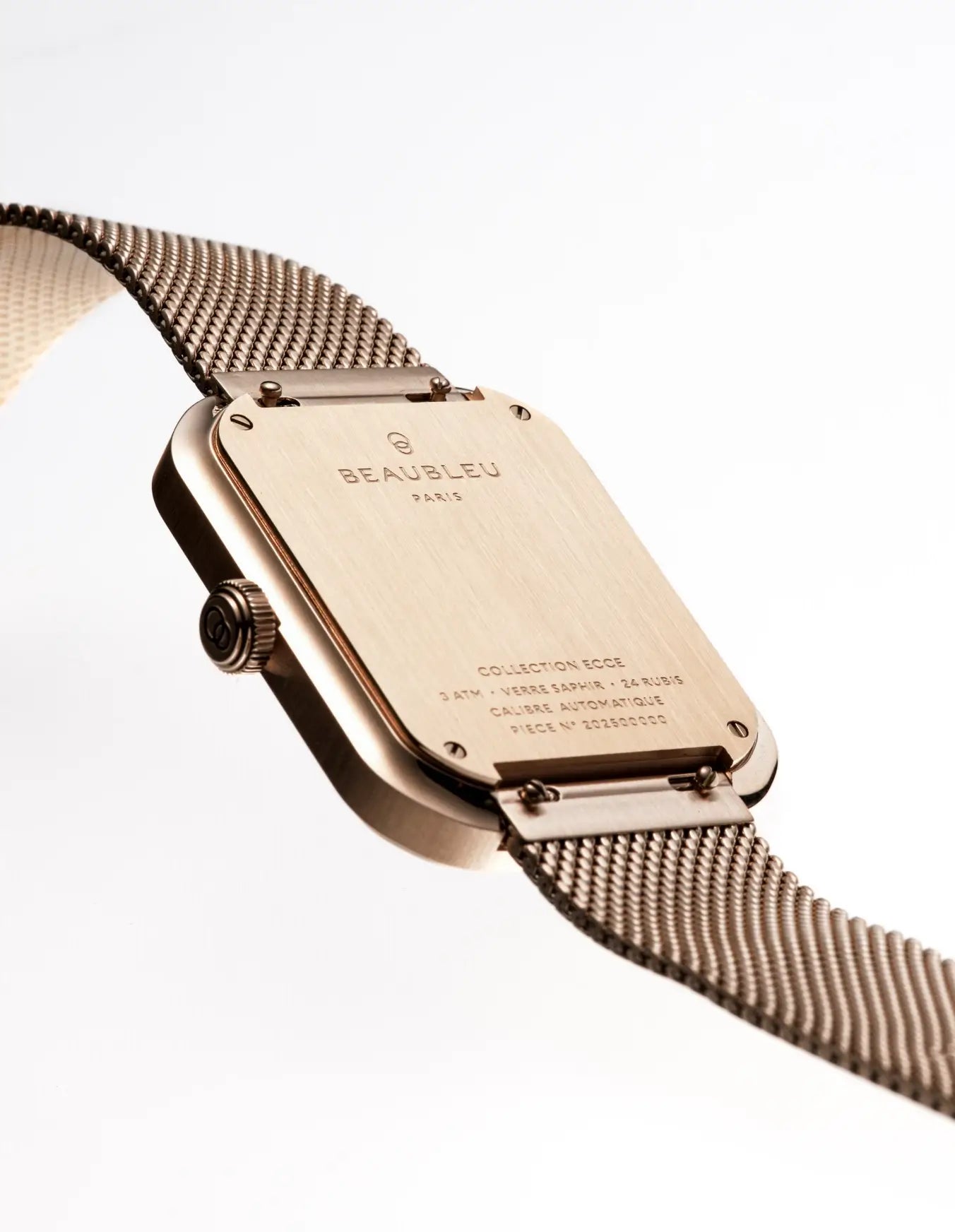 Fond de boite Ecce Figura en acier brossé or rose