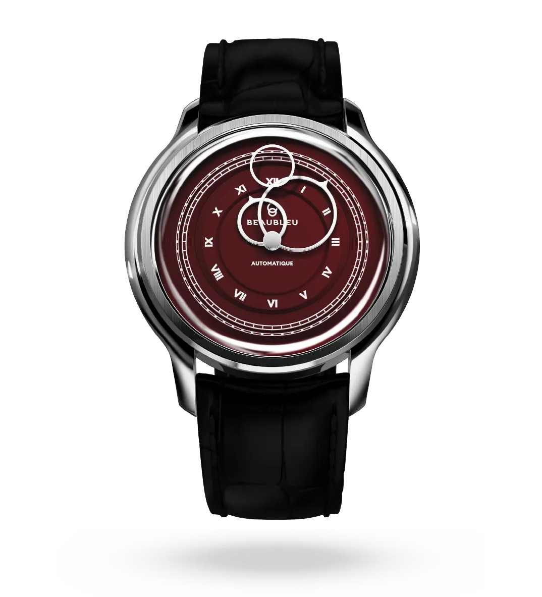 #couleur_Bracelet en cuir - Noir Caïman #color_Leather strap - Caiman Black