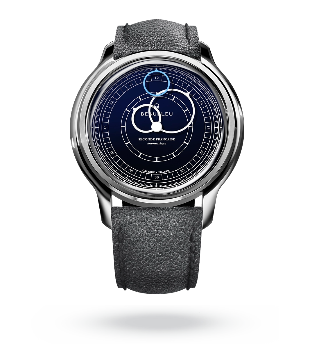 #couleur_Bracelet en cuir - Gris Grainé #color_Leather strap - Grained Gray