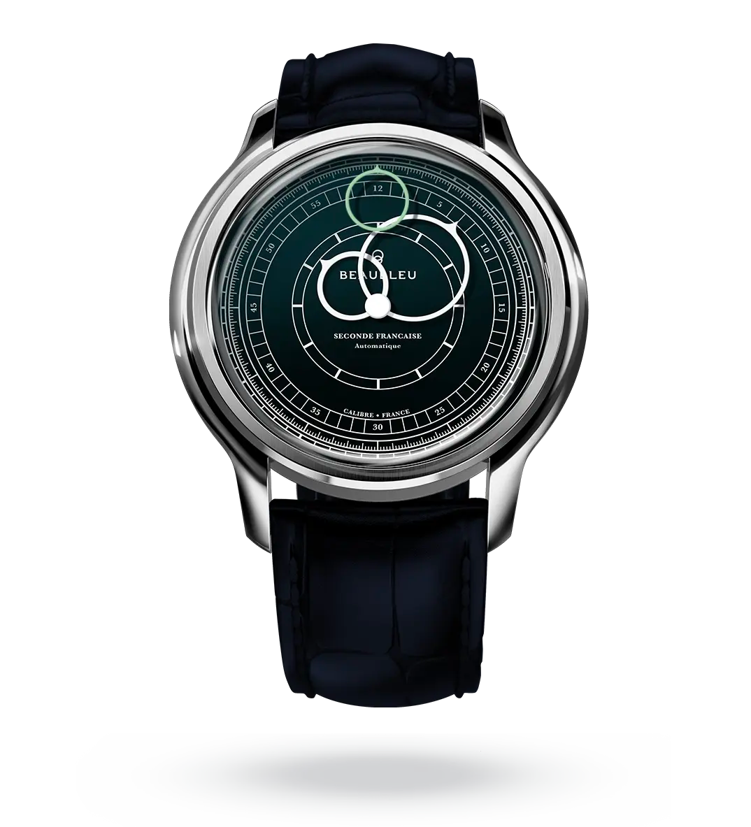 #couleur_Bracelet en cuir - Bleu Caïman #color_Leather strap - Caiman Blue