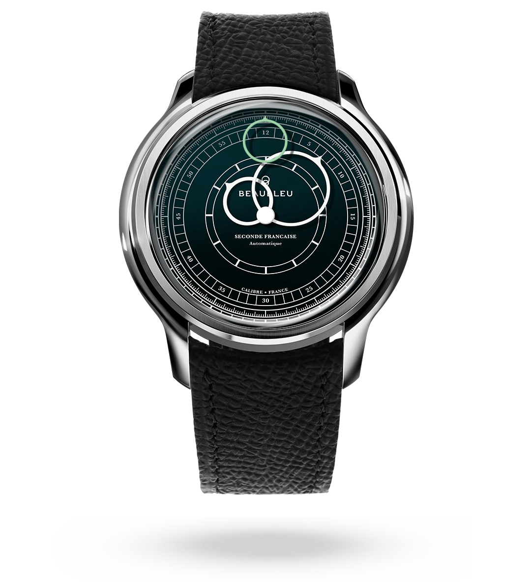 #couleur_Bracelet en cuir - Noir Grainé #color_Leather strap - Grained Black