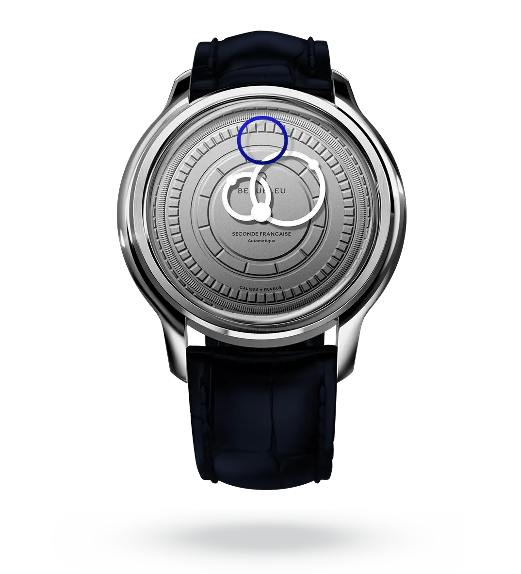 #couleur_Bracelet en cuir - Bleu Caïman #color_Leather strap - Caiman Blue