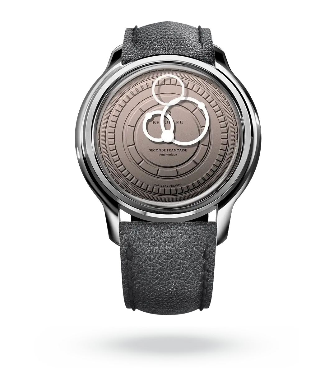 #couleur_Bracelet en cuir - Gris Grainé #color_Leather strap - Grained Gray