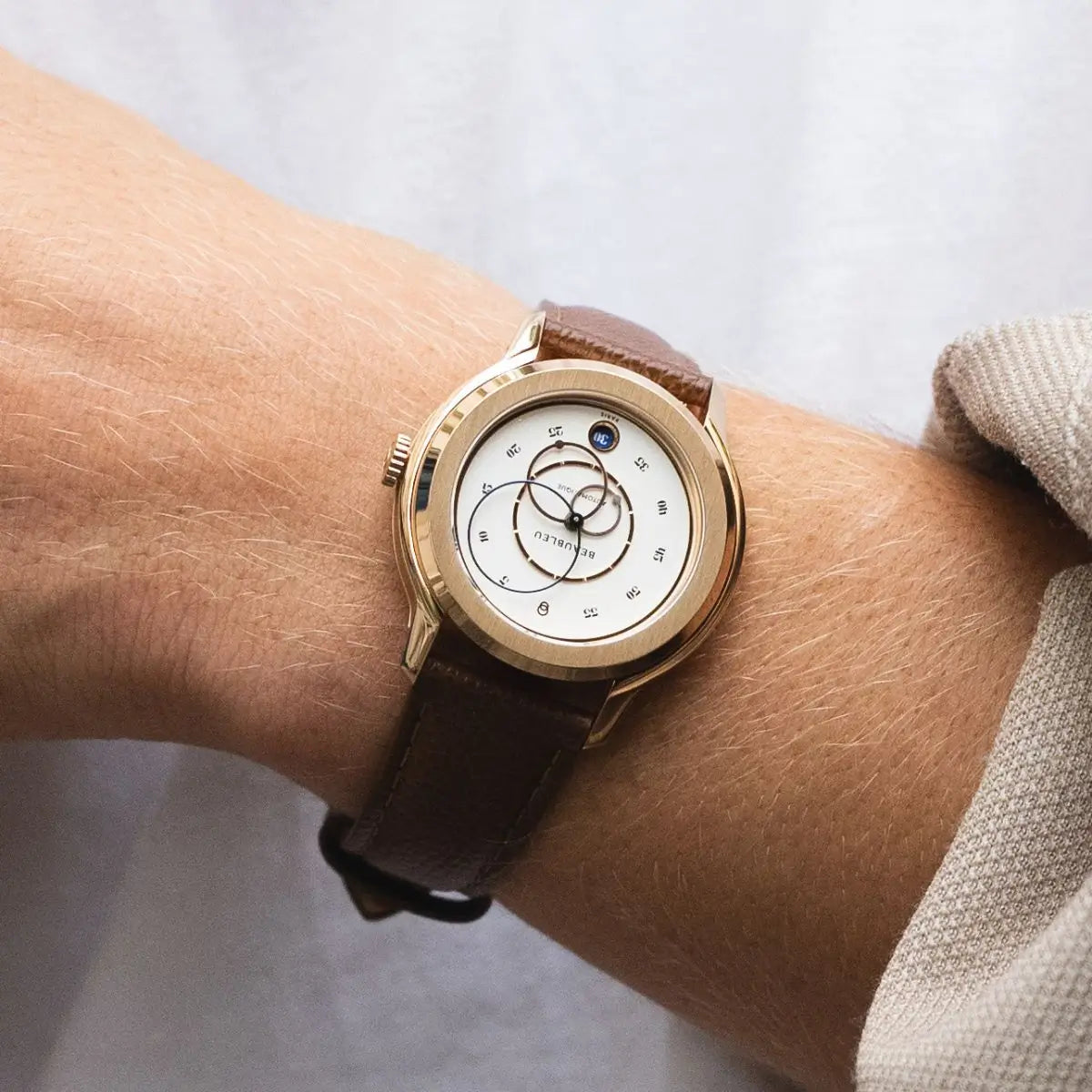 Beaubleu Ecce Lys Bracelet cuir Cognac