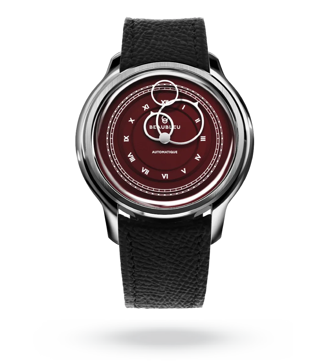 #couleur_Bracelet en cuir - Noir Grainé #color_Leather strap - Grained Black
