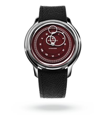 #couleur_Bracelet en cuir - Noir Grainé #color_Leather strap - Grained Black