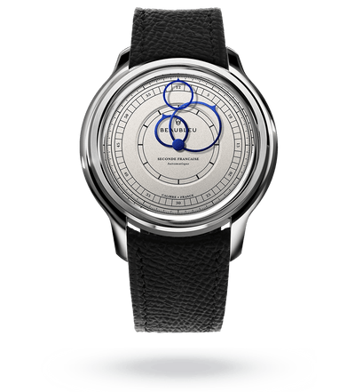 #couleur_Bracelet en cuir - Bleu Grainé #color_Leather strap - Grained Blue