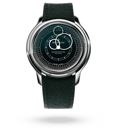 #couleur_Bracelet en cuir - Vert Grainé #color_Leather strap - Grained Green