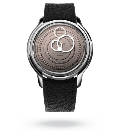 #couleur_Bracelet en cuir - Noir Grainé #color_Leather strap - Grained Black