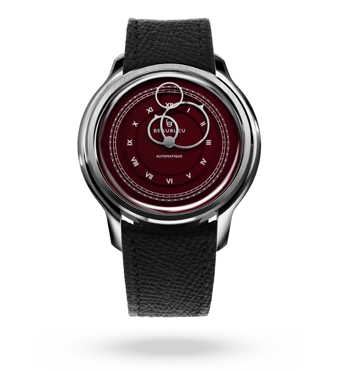 #couleur_Bracelet en cuir - Noir Grainé #color_Leather strap - Grained Black