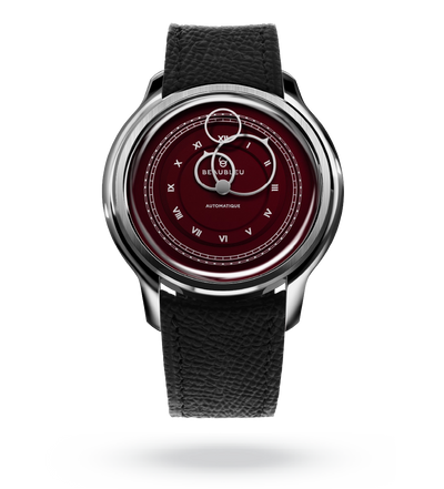 #couleur_Bracelet en cuir - Noir Grainé #color_Leather strap - Grained Black