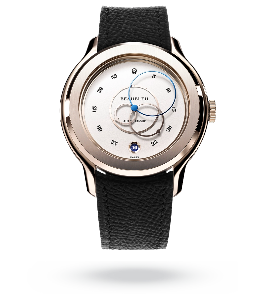 #couleur_Bracelet en cuir - Noir Grainé #color_Leather strap - Grained Black