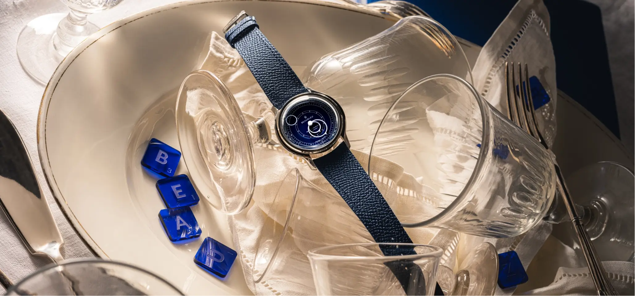 Montre Seconde Francaise Bleu nature morte